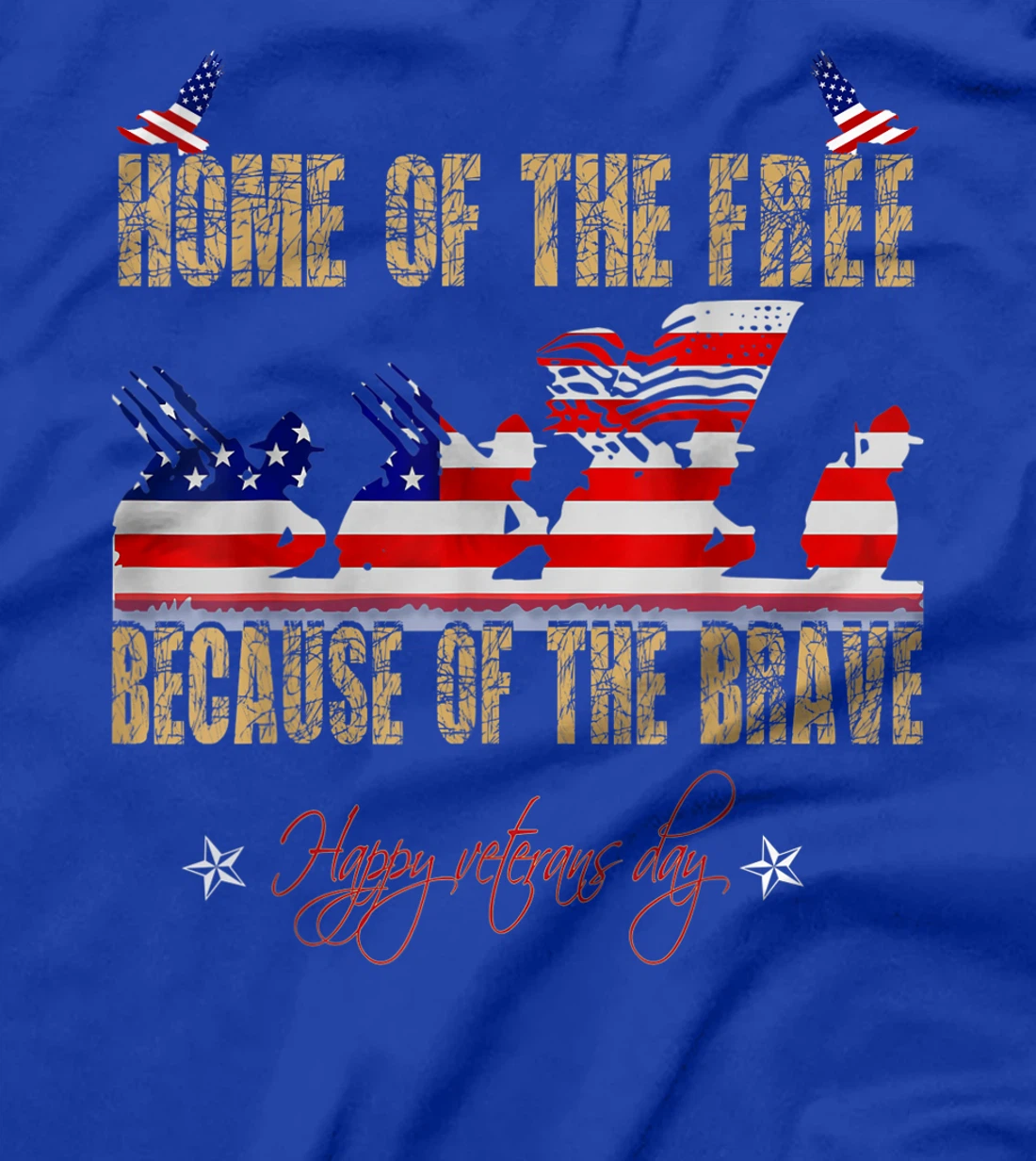 Home Of The Free Because Of The Brave Veteran American Flag T-Shirt
