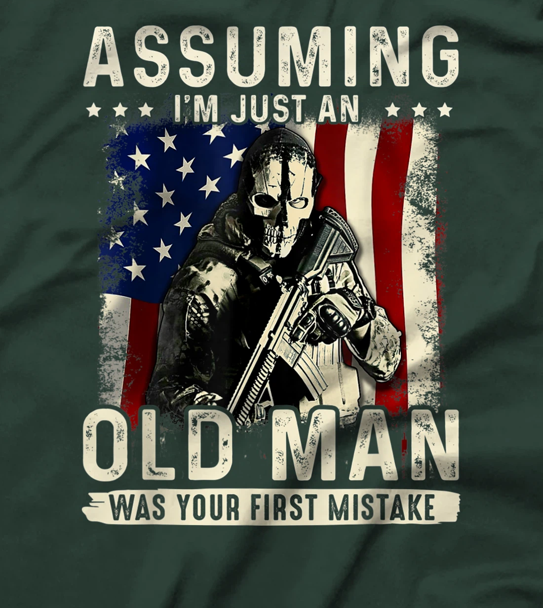 Mens Assuming I'm just an old man was your first mistake veteran T-Shirt