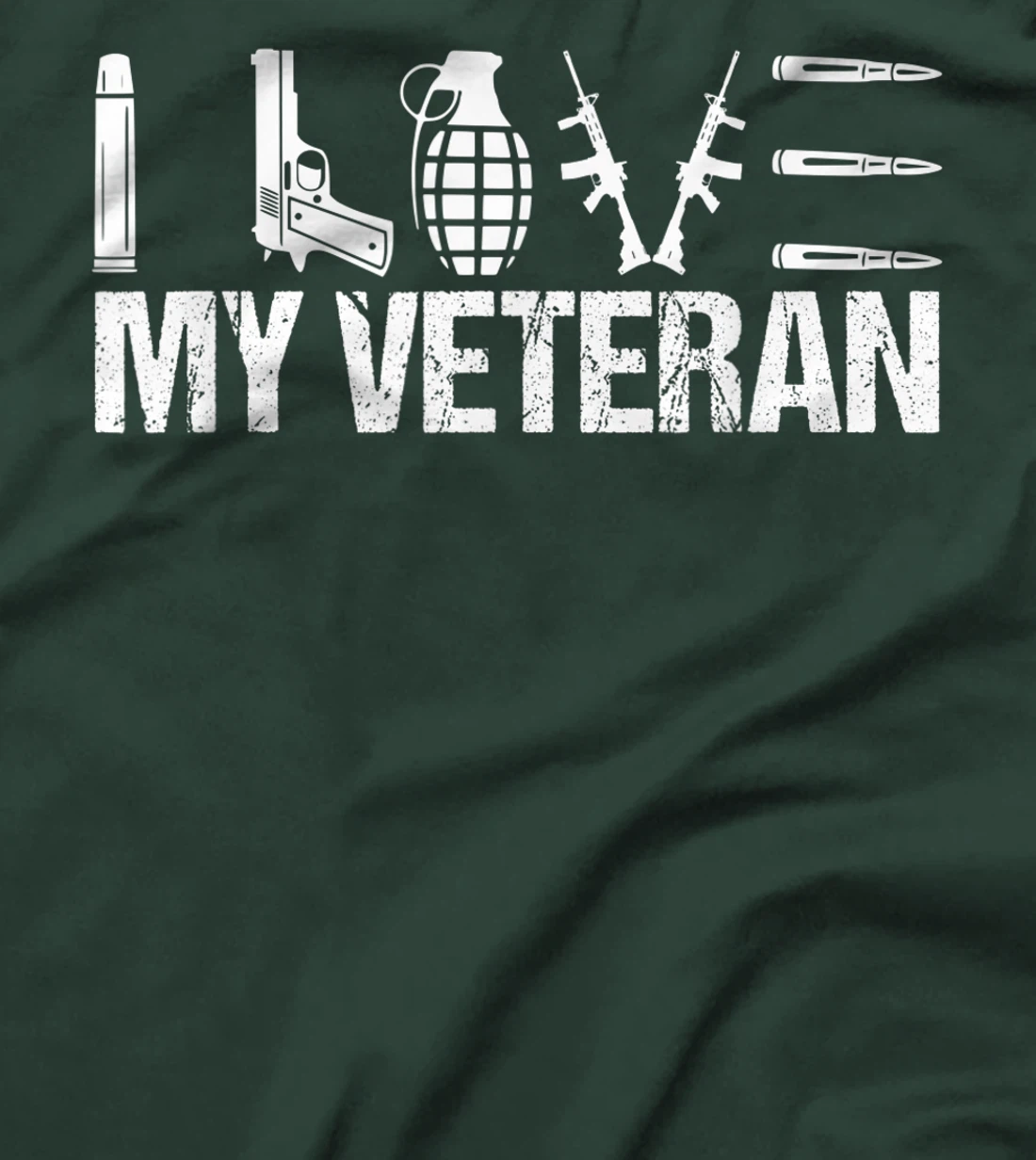 I Love My Veteran Flag Heart T-Shirt