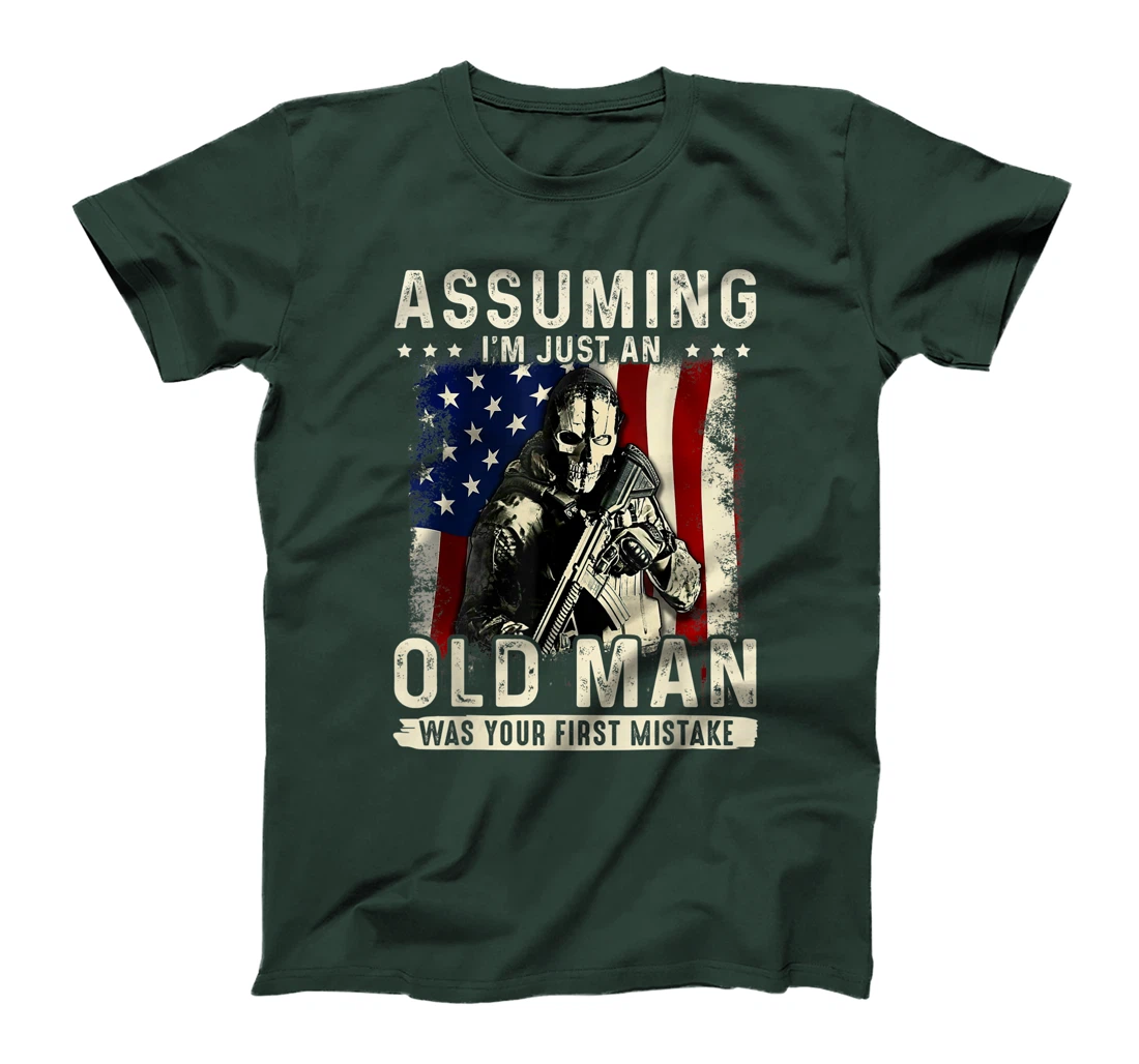 Mens Assuming I'm just an old man was your first mistake veteran T-Shirt