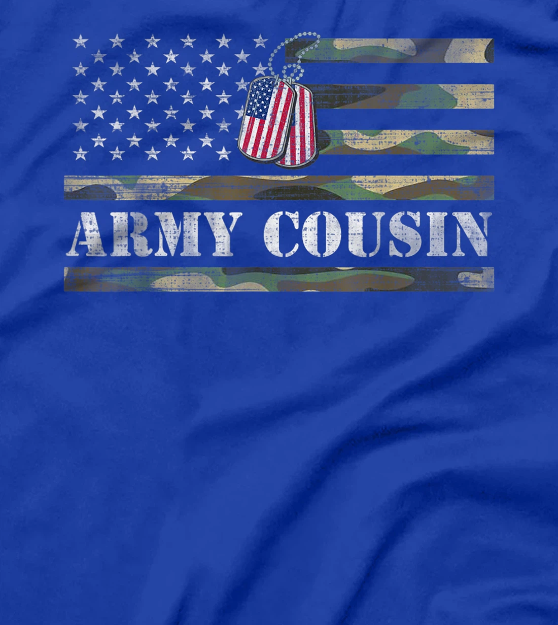 Army Cousin With American Flag Camo Gift For Veteran Day T-Shirt