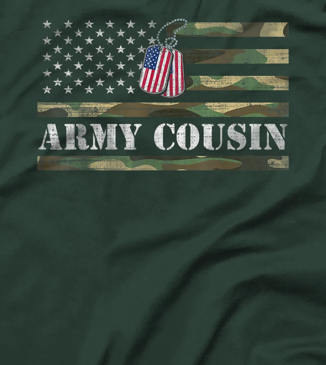 Army Cousin With American Flag Camo Gift For Veteran Day T-Shirt