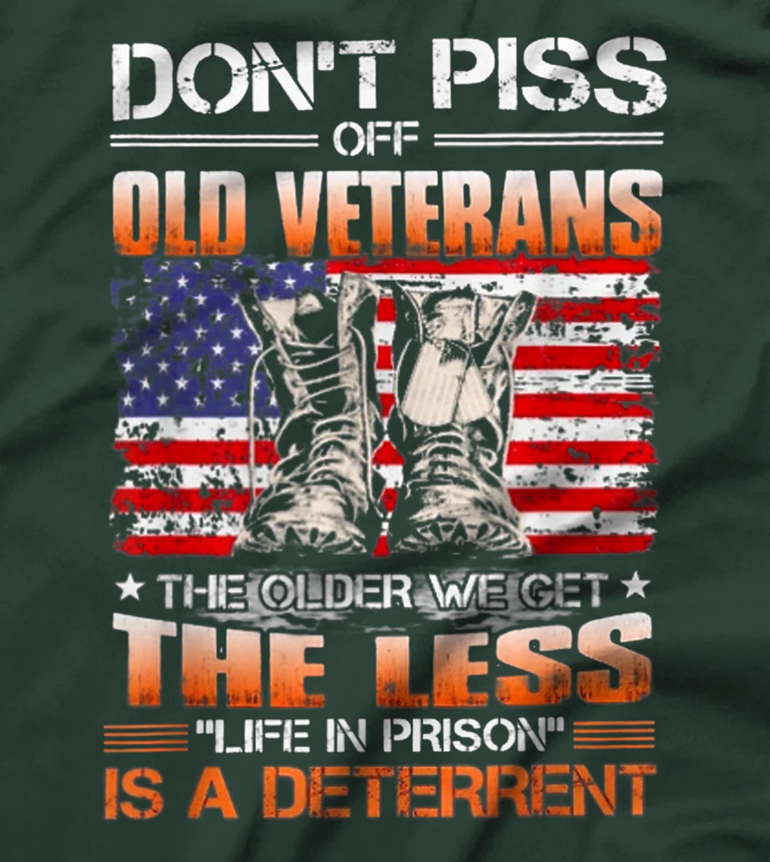 Don't Piss Off Old Veterans The Older We Get The Less T-Shirt
