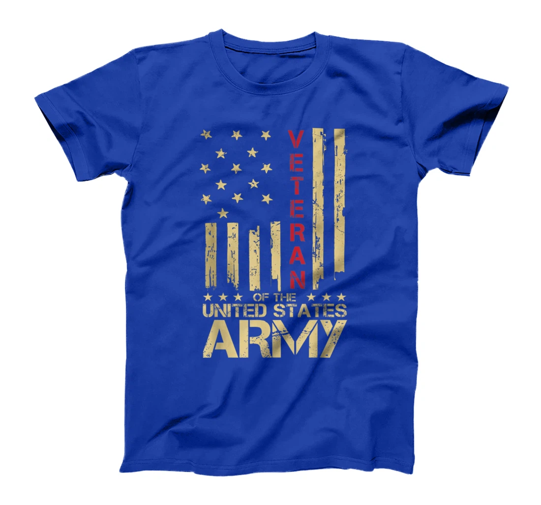 Patriotic U.S Army Veteran Red Line American Flag Vintage T-Shirt
