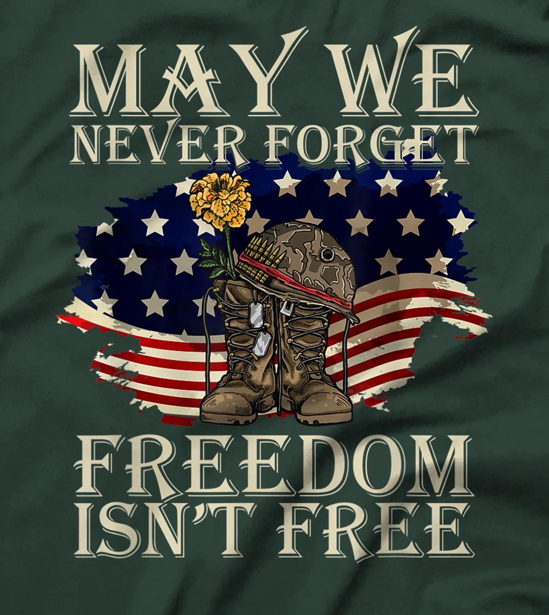 May We Never Forget Freedom Isnt Free Veterans Day T-Shirt
