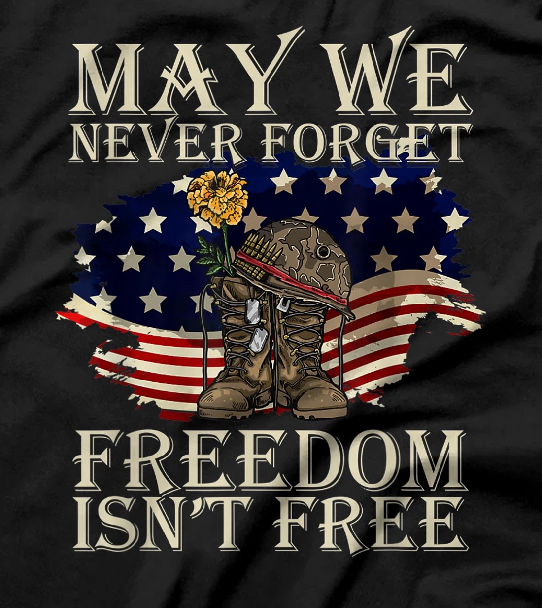 May We Never Forget Freedom Isnt Free Veterans Day T-Shirt