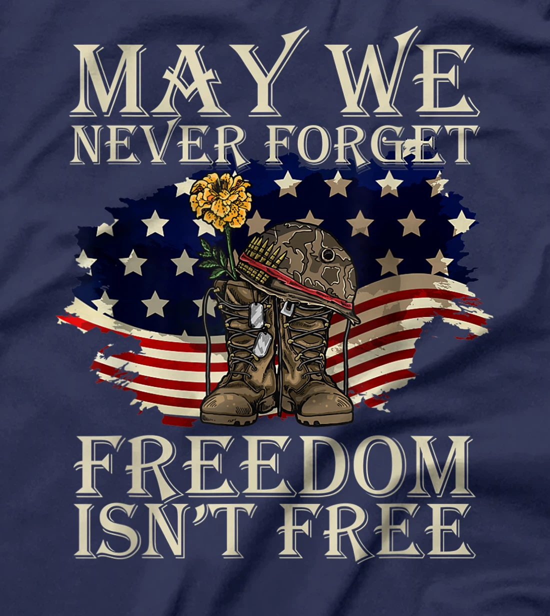 May We Never Forget Freedom Isnt Free Veterans Day T-Shirt