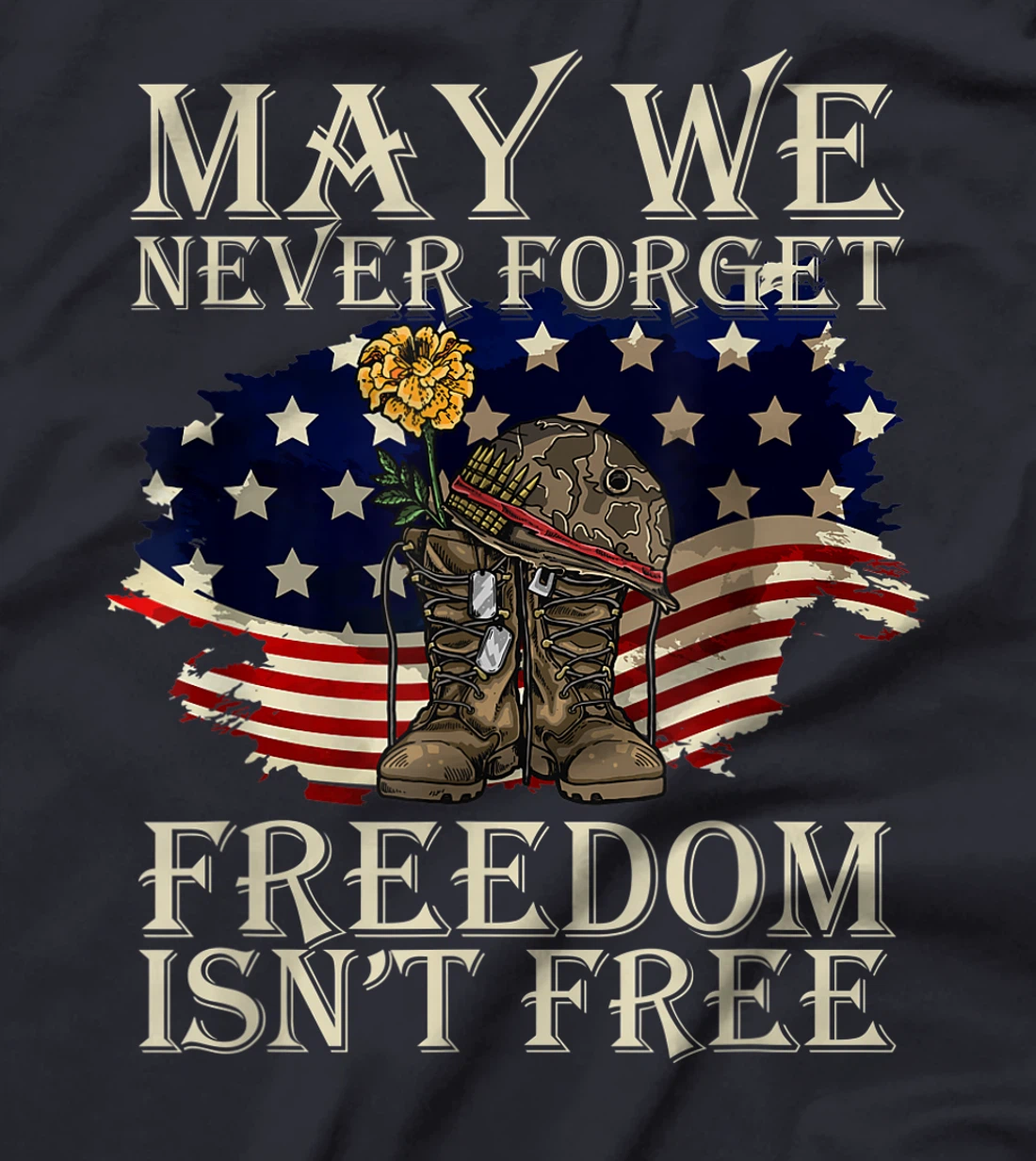 May We Never Forget Freedom Isnt Free Veterans Day T-Shirt