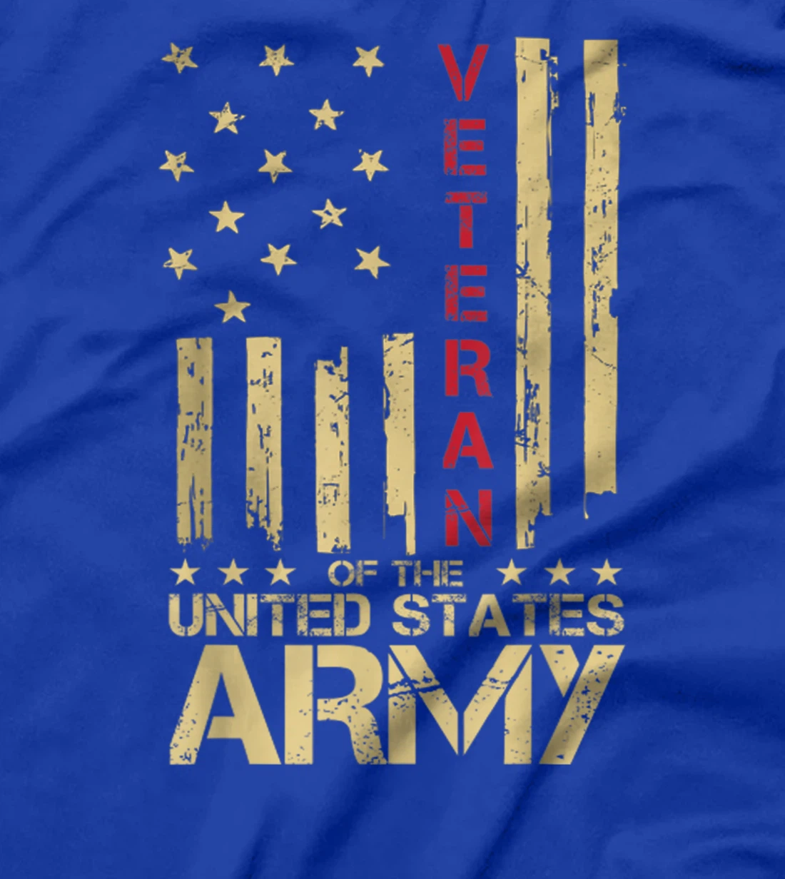 Patriotic U.S Army Veteran Red Line American Flag Vintage T-Shirt
