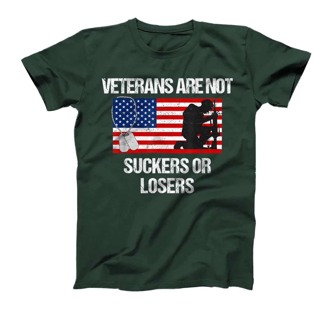 Veterans Are Not Suckers Or Losers Vintage USA Flag Gift T-Shirt