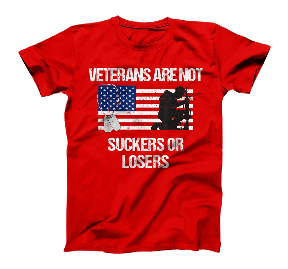 Veterans Are Not Suckers Or Losers Vintage USA Flag Gift T-Shirt