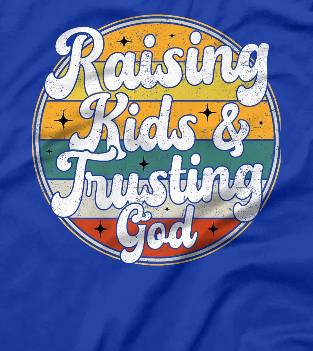 Raising Kids And Trusting God Funny Religious Retro Mom dad Premium T-Shirt