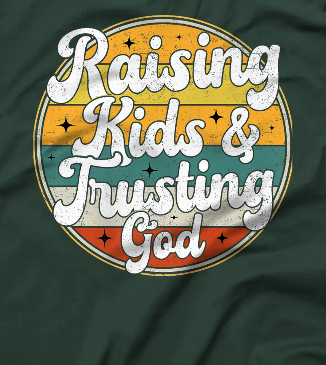 Raising Kids And Trusting God Funny Religious Retro Mom dad Premium T-Shirt