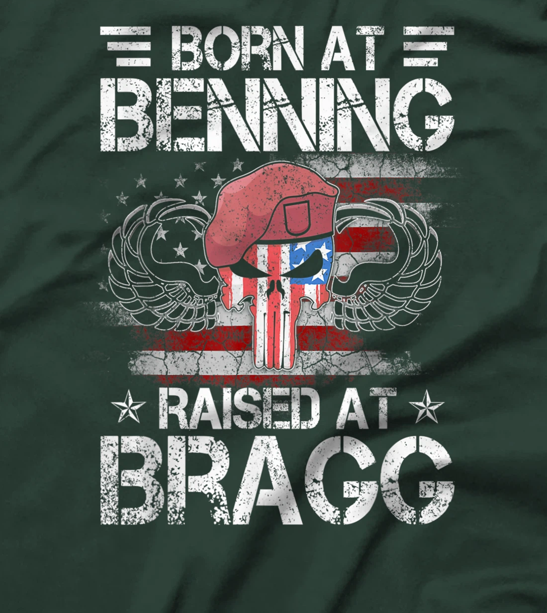 Born At Ft Benning Raised Fort Bragg Airborne, Veterans Day T-Shirt