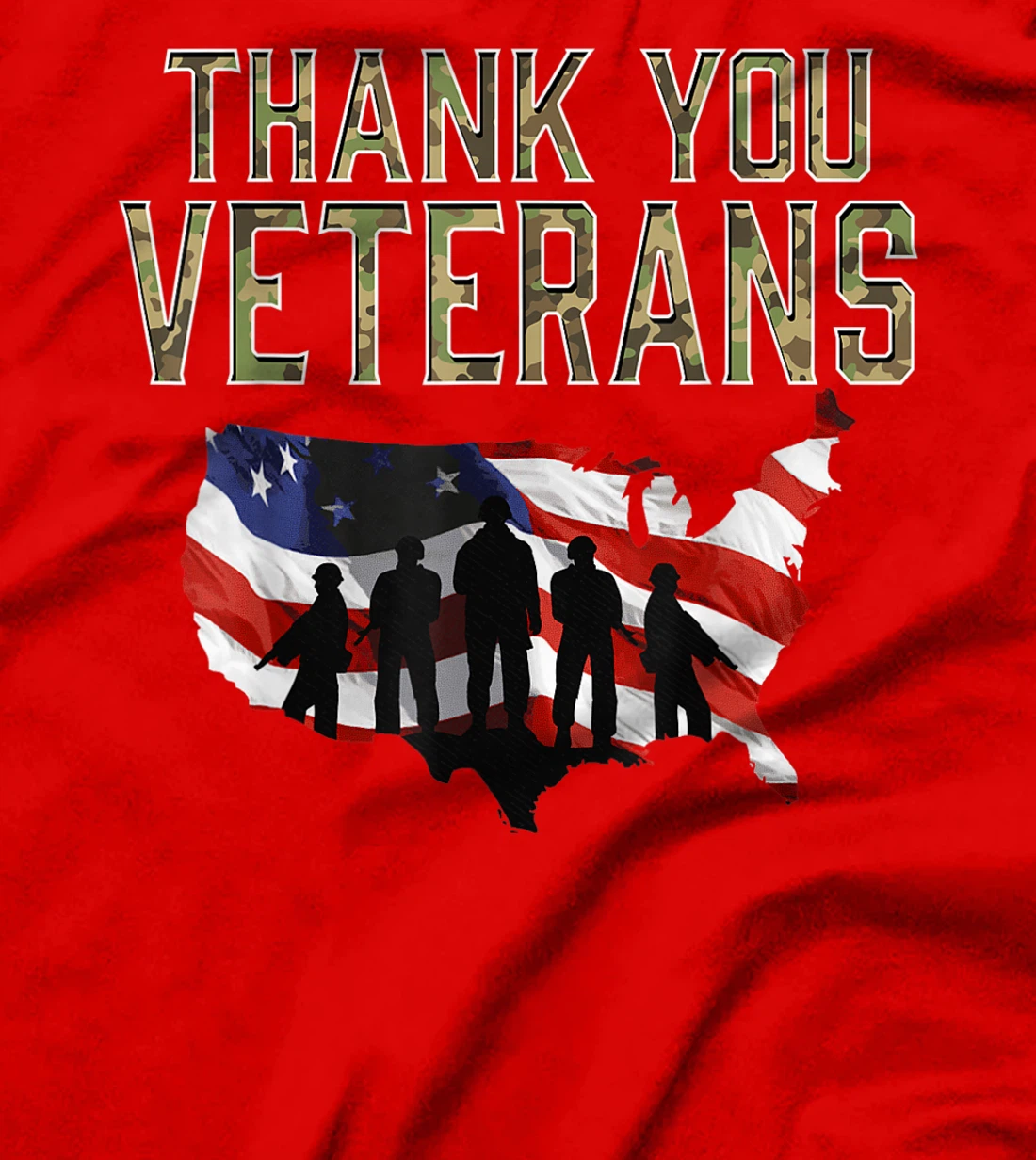 American Flag Military Appreciation THANK YOU Veterans T-Shirt