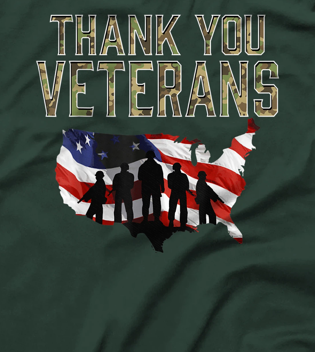 American Flag Military Appreciation THANK YOU Veterans T-Shirt
