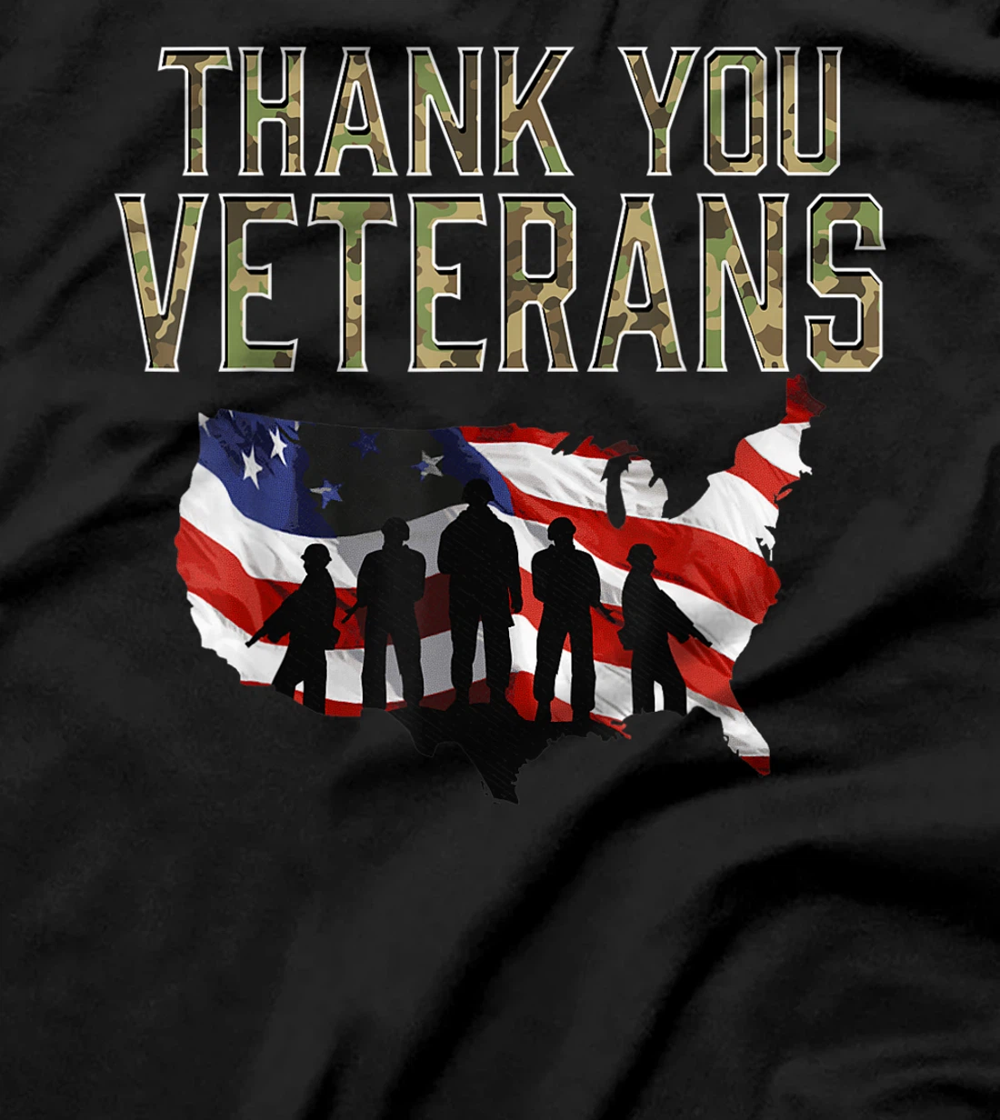American Flag Military Appreciation THANK YOU Veterans T-Shirt