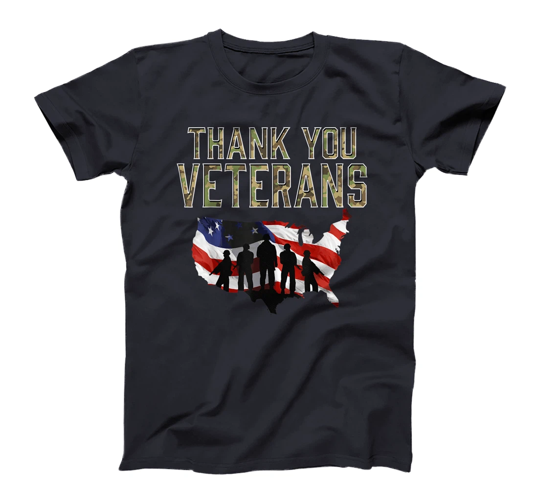 American Flag Military Appreciation THANK YOU Veterans T-Shirt