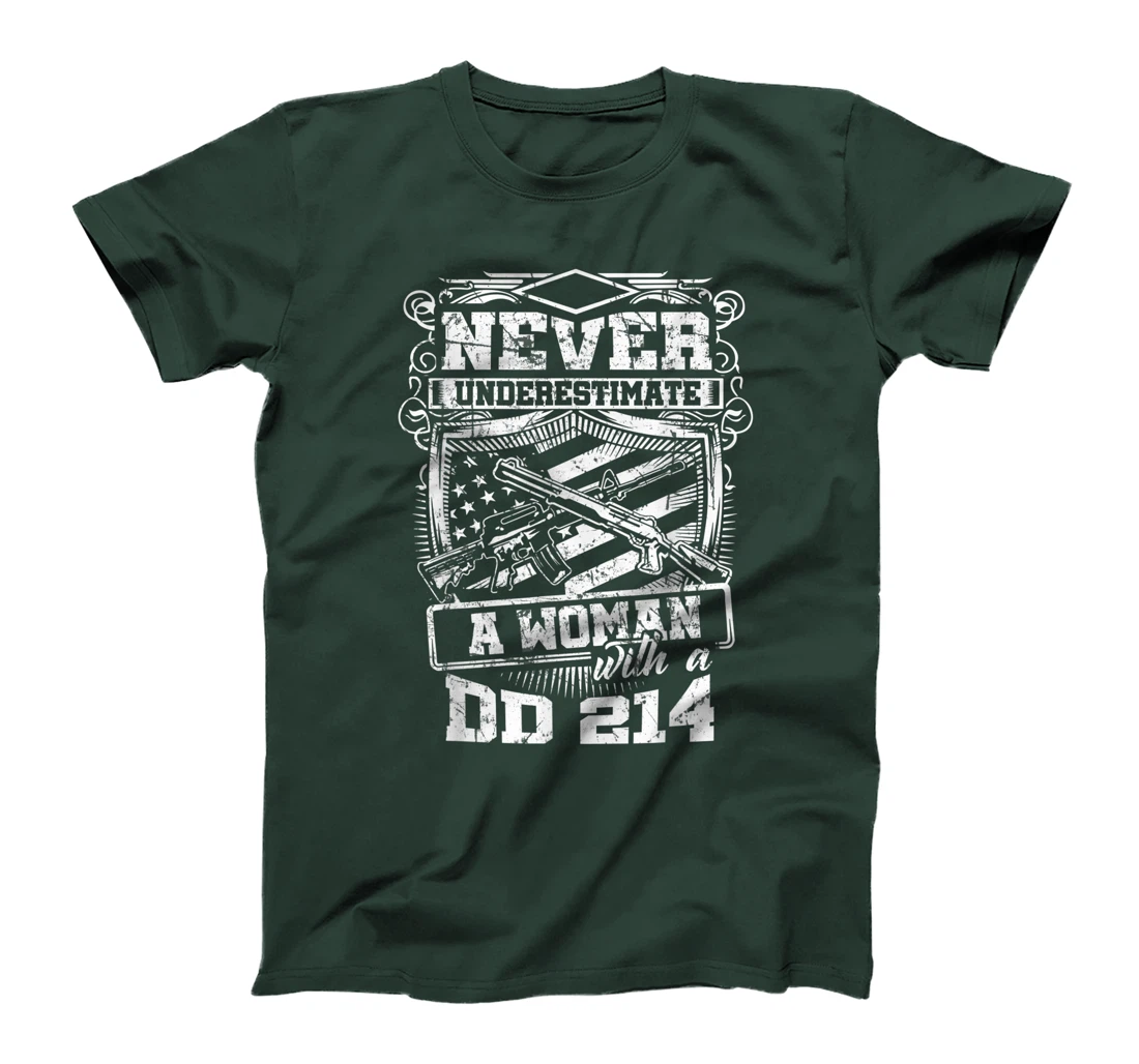 US Veteran - Never Underestimate A Woman With A DD214 T-Shirt
