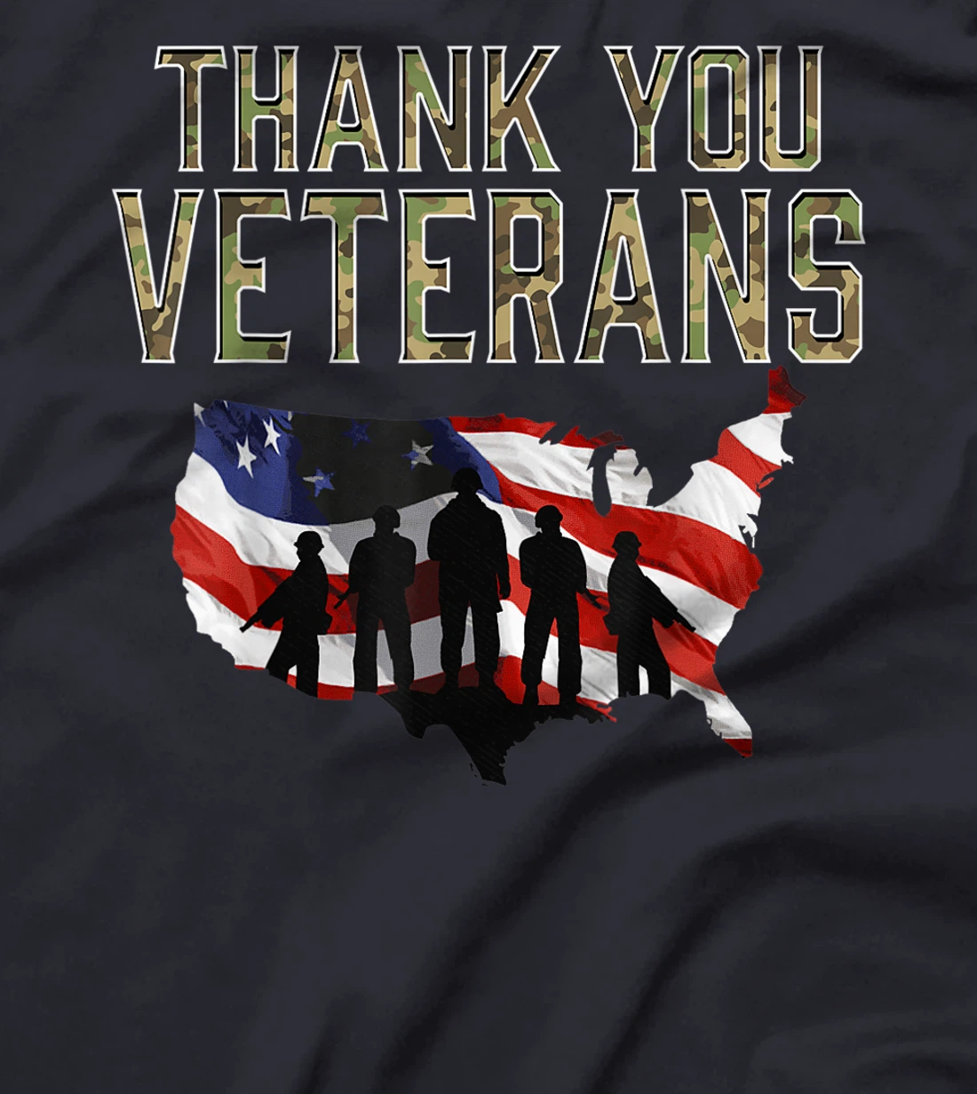 American Flag Military Appreciation THANK YOU Veterans T-Shirt