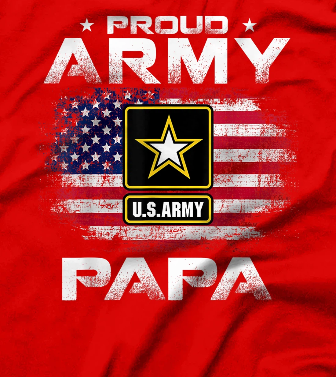 Proud Army Papa With American Flag For Veteran Gift T-Shirt