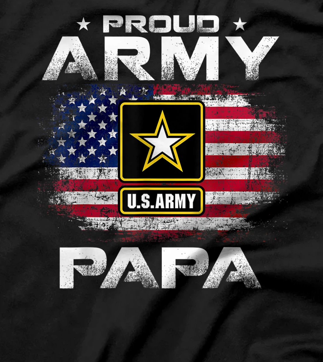 Proud Army Papa With American Flag For Veteran Gift T-Shirt