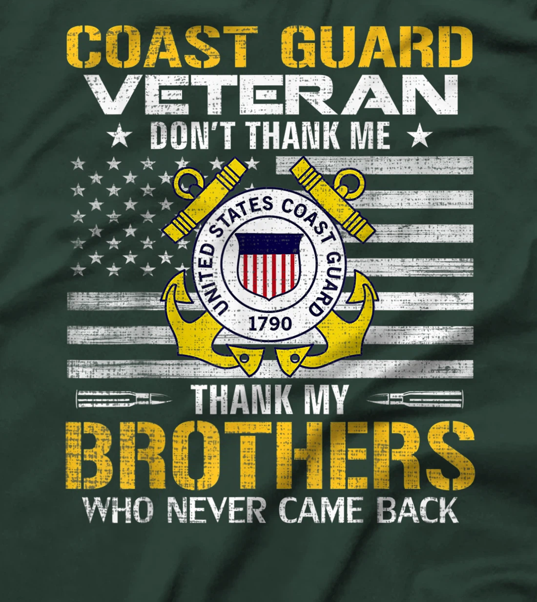 Coast Guard Veteran Thank My Brothers With American Flag T-Shirt