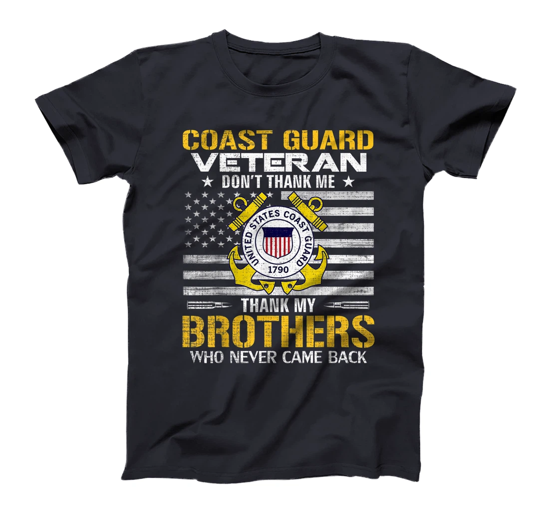 Coast Guard Veteran Thank My Brothers With American Flag T-Shirt