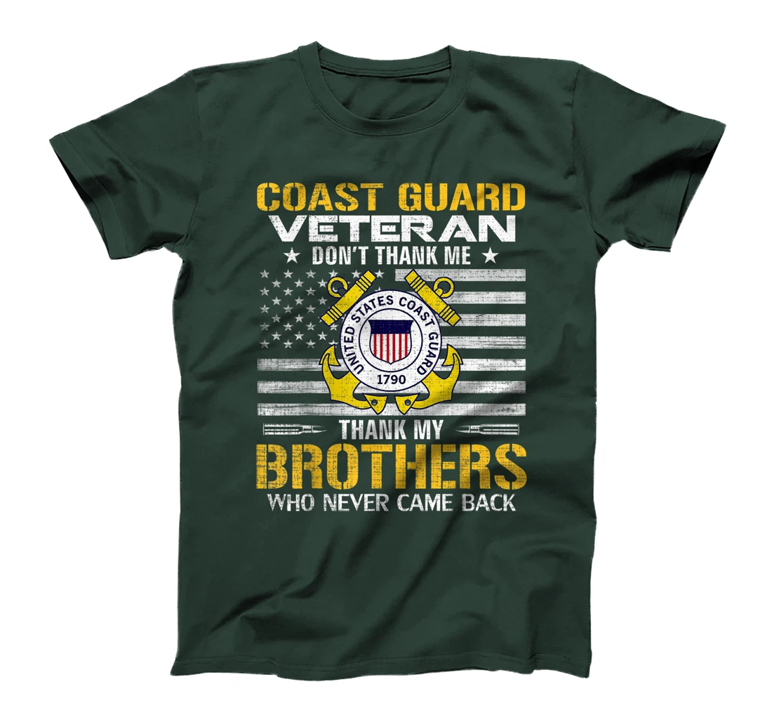Coast Guard Veteran Thank My Brothers With American Flag T-Shirt