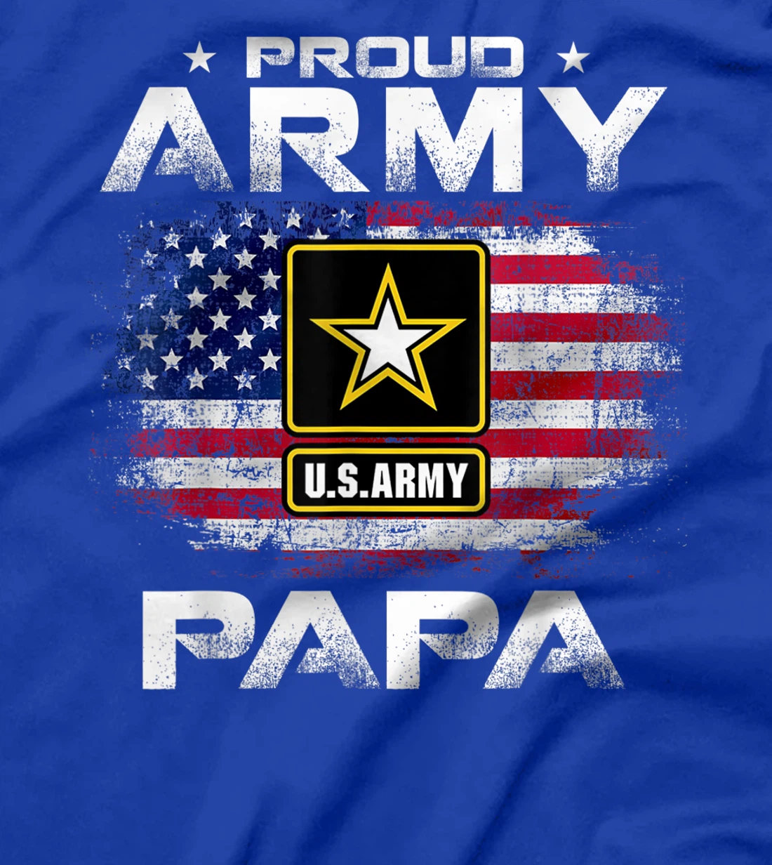Proud Army Papa With American Flag For Veteran Gift T-Shirt