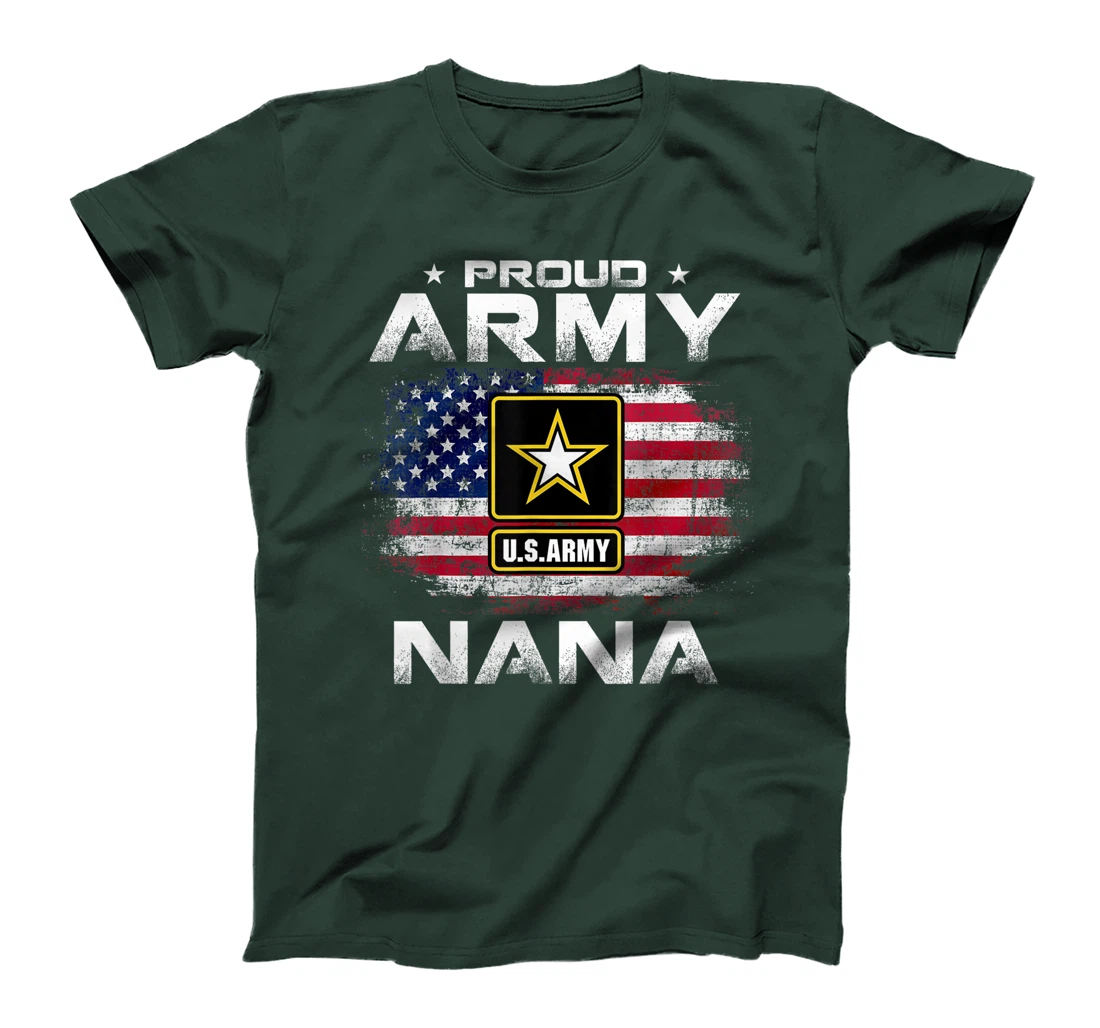 Proud Army Nana With American Flag USA For Veteran Gift T-Shirt