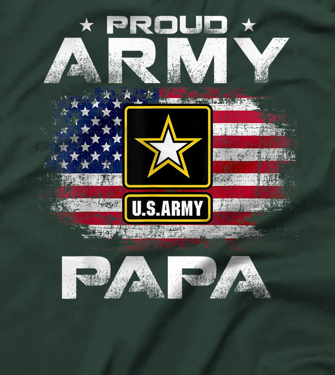 Proud Army Papa With American Flag For Veteran Gift T-Shirt