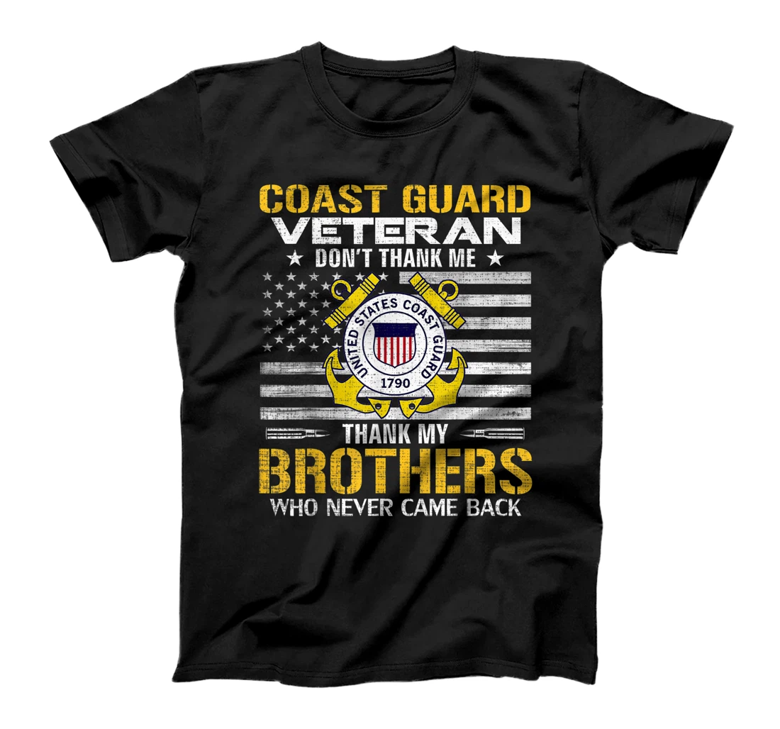 Coast Guard Veteran Thank My Brothers With American Flag T-Shirt