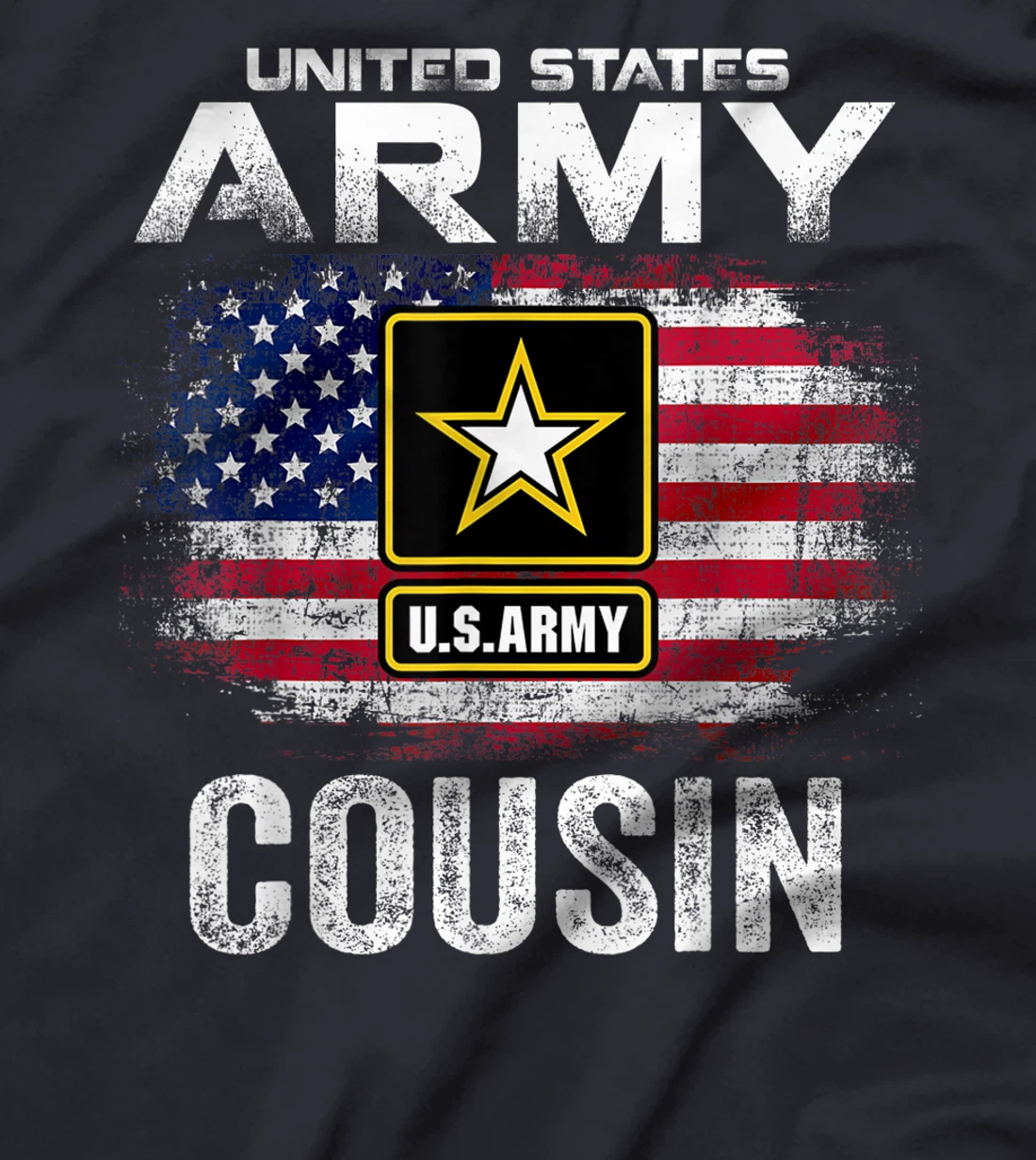 United States Army Cousin With American Flag Veteran Gift T-Shirt
