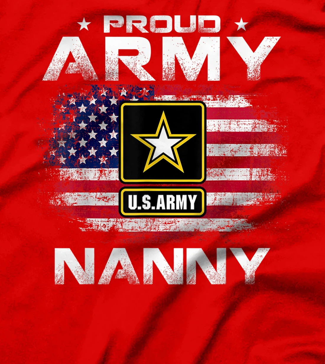 Proud Army Nanny With American Flag For Veteran Gift T-Shirt