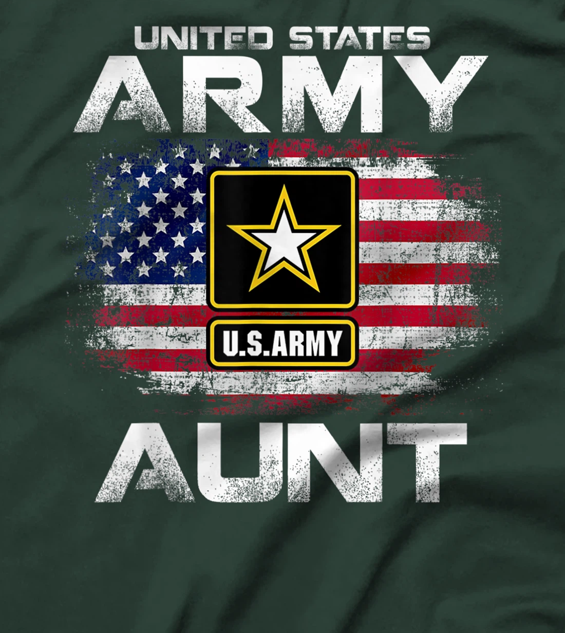 United States Army Aunt With American Flag Veteran Gift T-Shirt