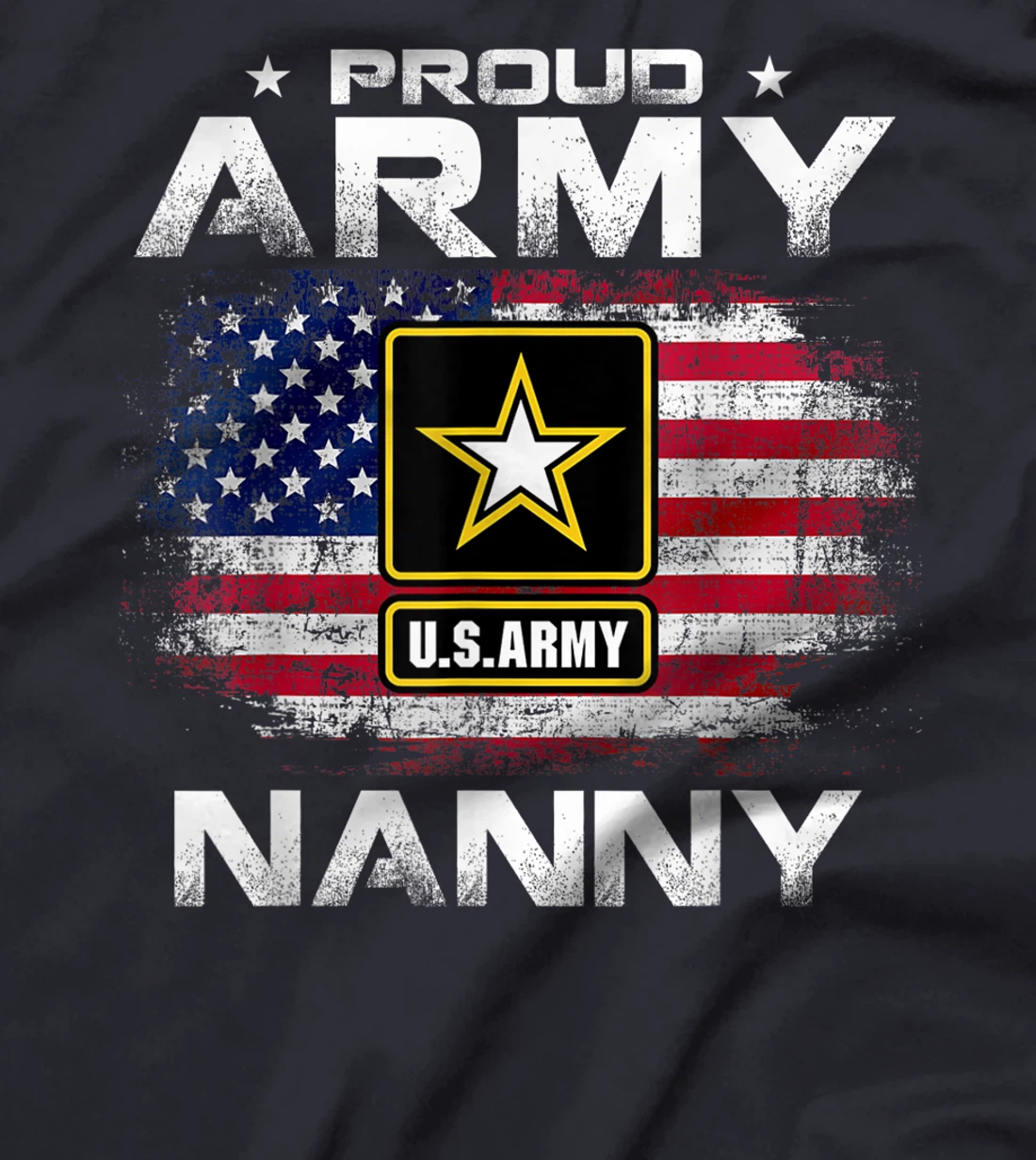 Proud Army Nanny With American Flag For Veteran Gift T-Shirt