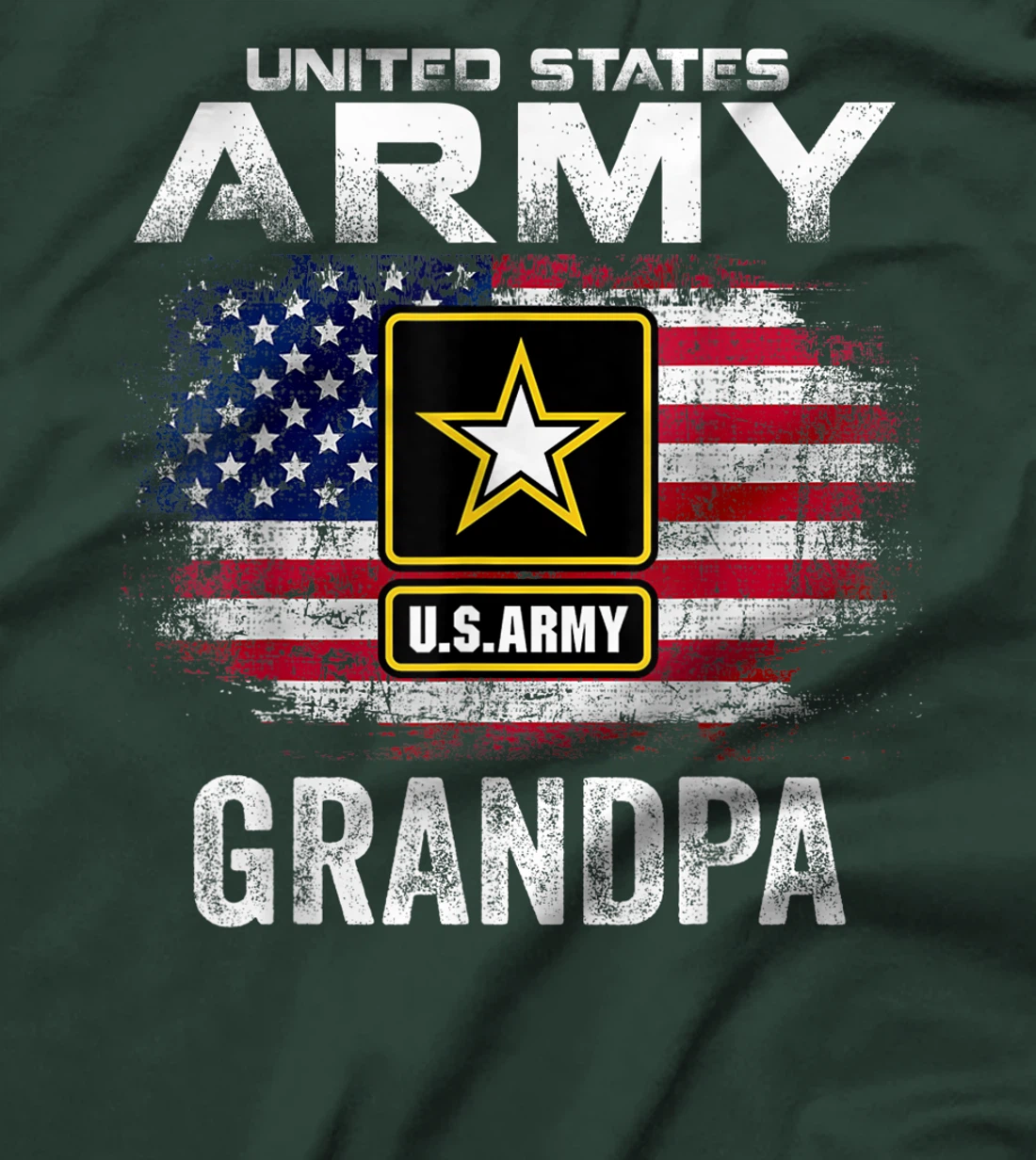 United States Army Grandpa With American Flag Veteran Gift T-Shirt