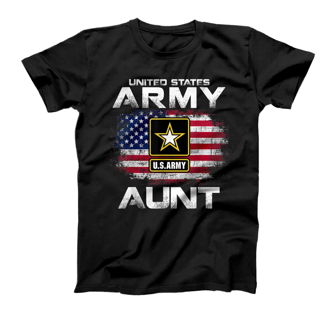 United States Army Aunt With American Flag Veteran Gift T-Shirt