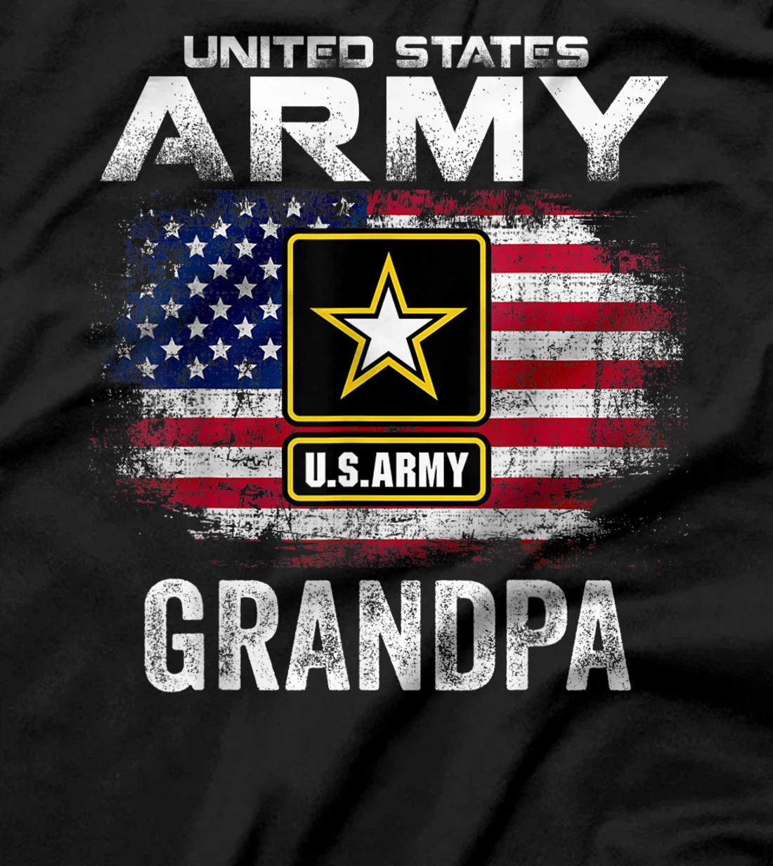 United States Army Grandpa With American Flag Veteran Gift T-Shirt