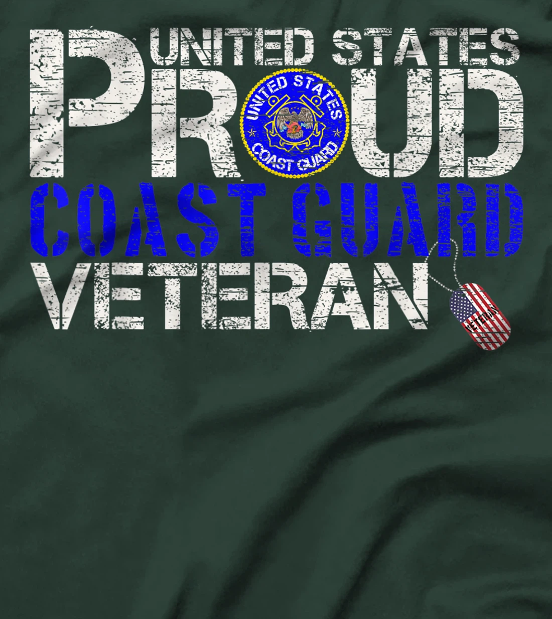 Vintage United States Proud Coast Guard Veteran U.S Military T-Shirt