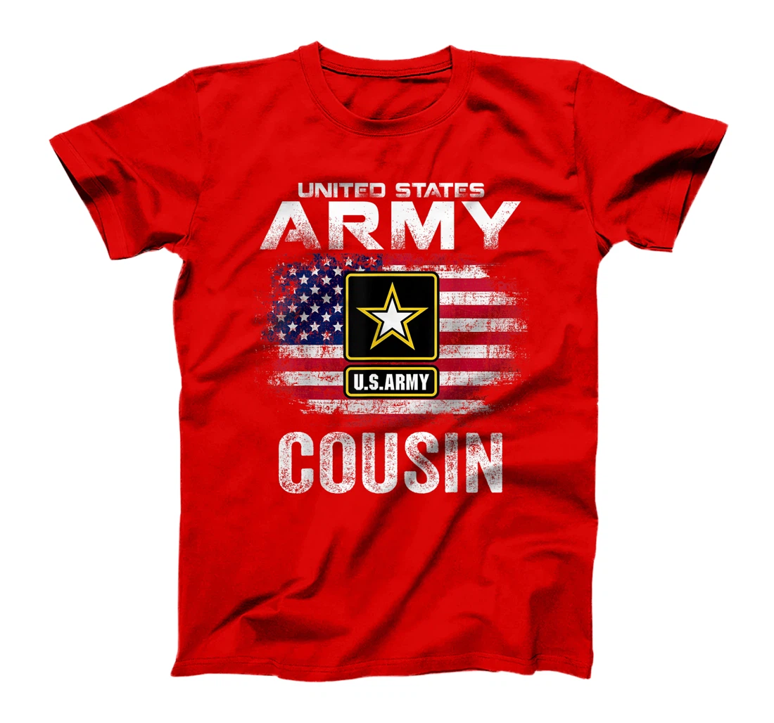 United States Army Cousin With American Flag Veteran Gift T-Shirt
