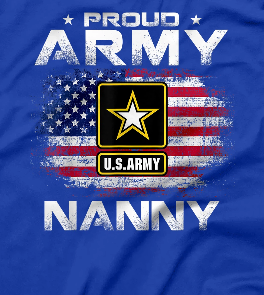Proud Army Nanny With American Flag For Veteran Gift T-Shirt