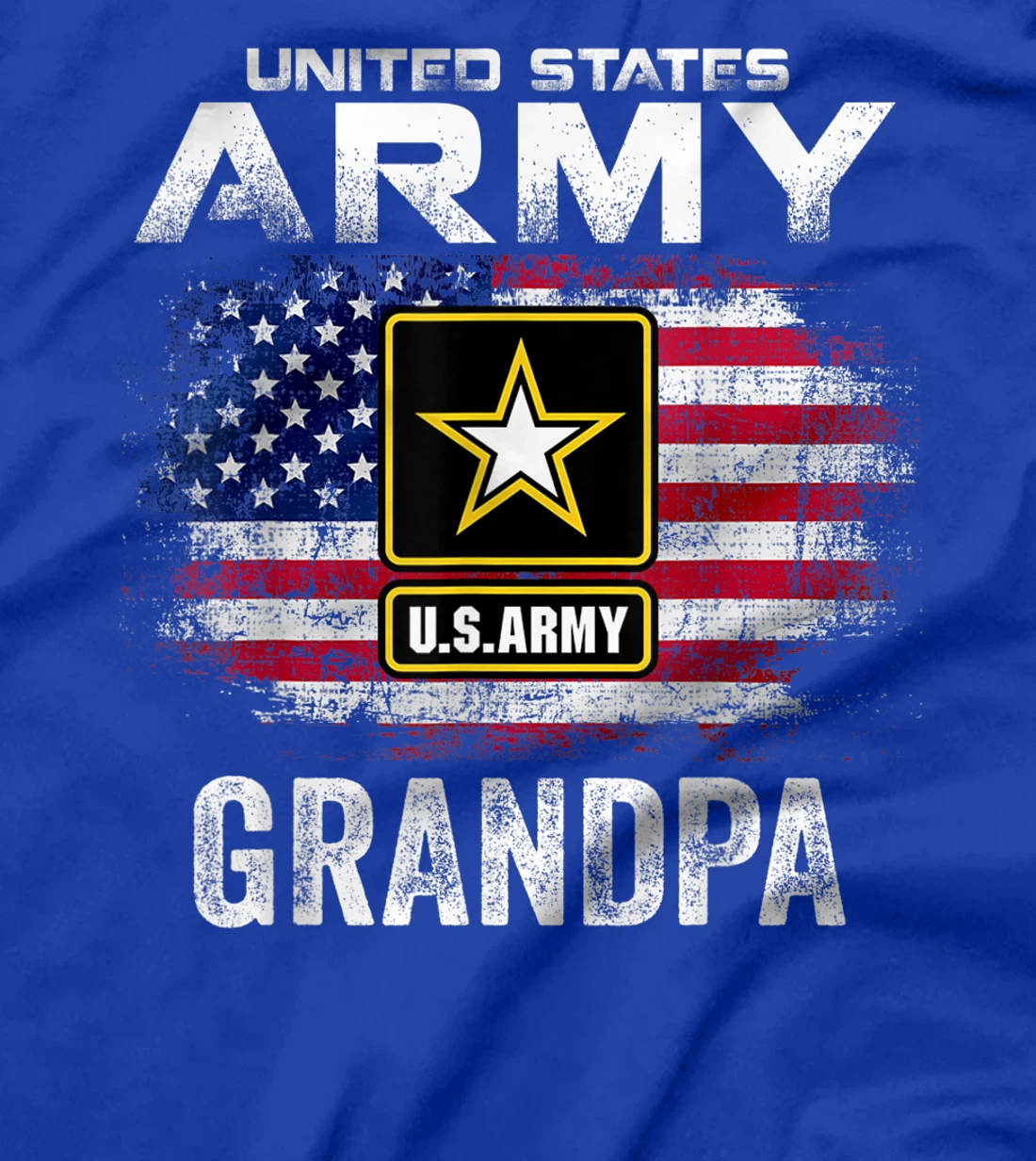 United States Army Grandpa With American Flag Veteran Gift T-Shirt