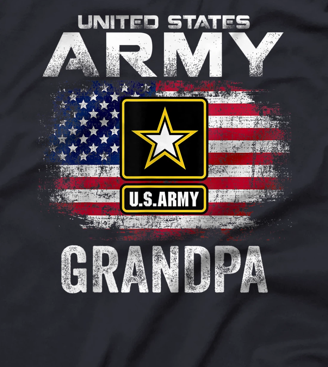 United States Army Grandpa With American Flag Veteran Gift T-Shirt