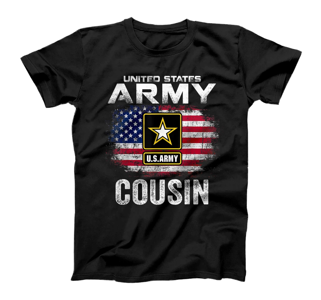 United States Army Cousin With American Flag Veteran Gift T-Shirt