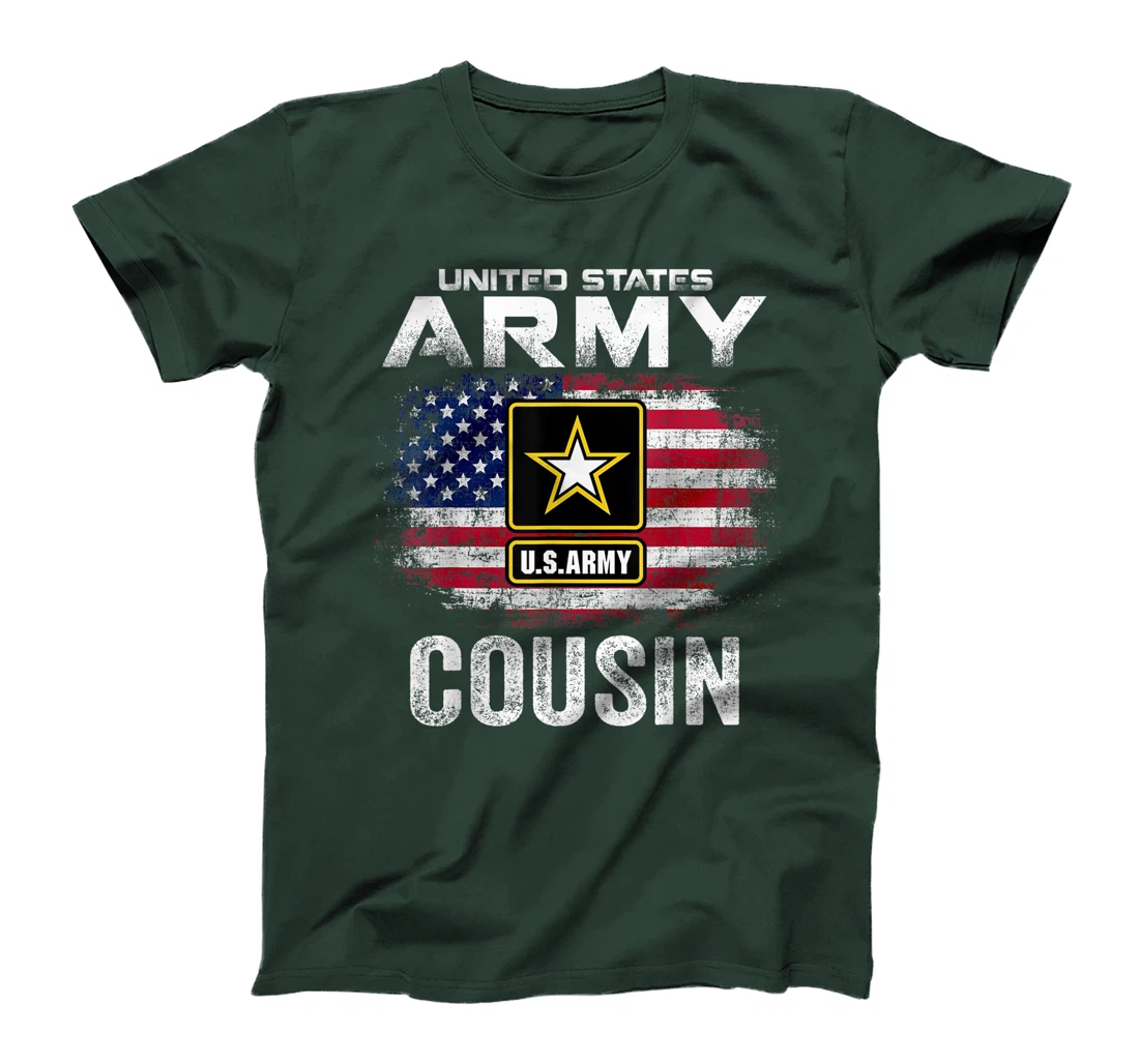 United States Army Cousin With American Flag Veteran Gift T-Shirt