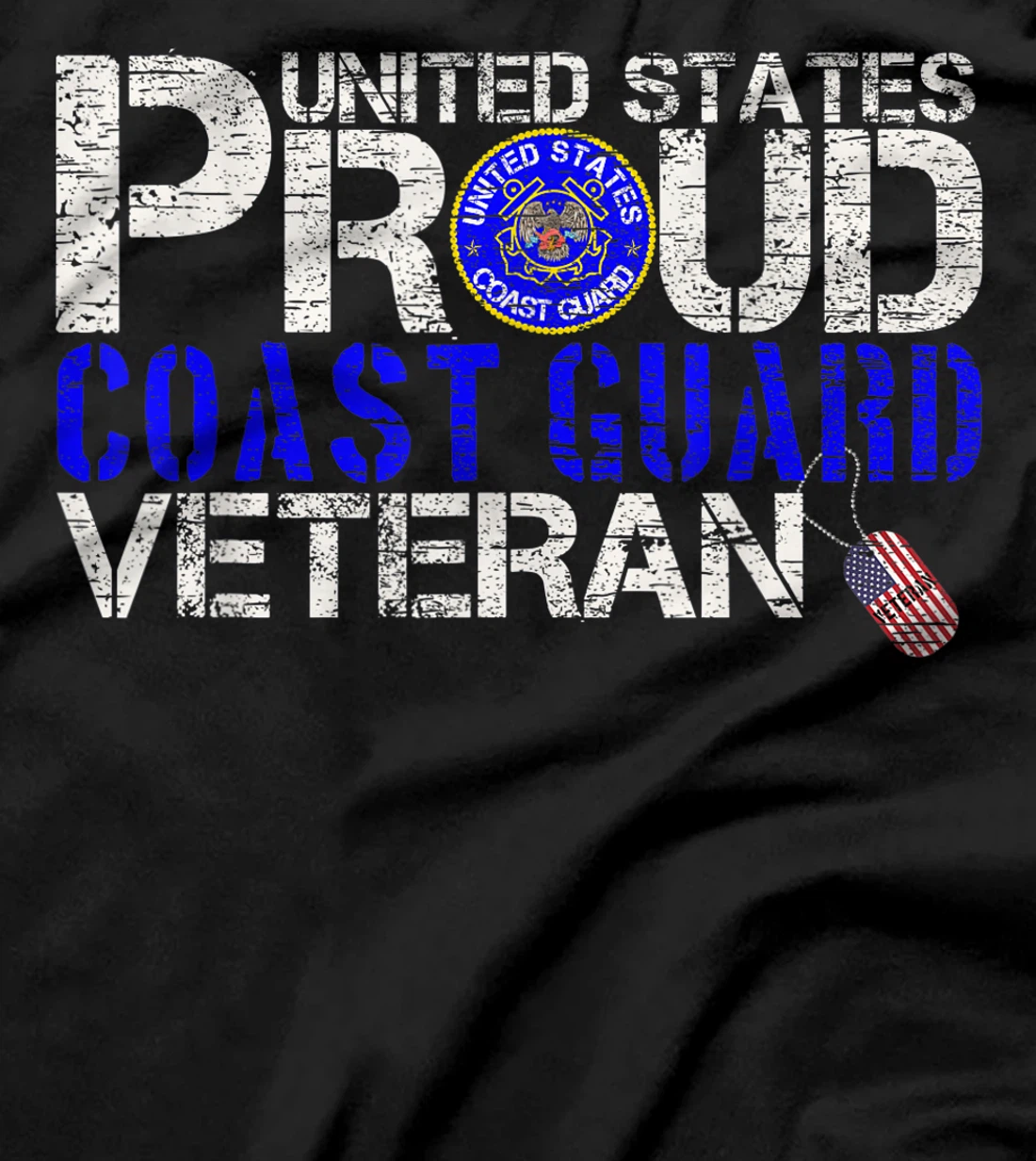 Vintage United States Proud Coast Guard Veteran U.S Military T-Shirt