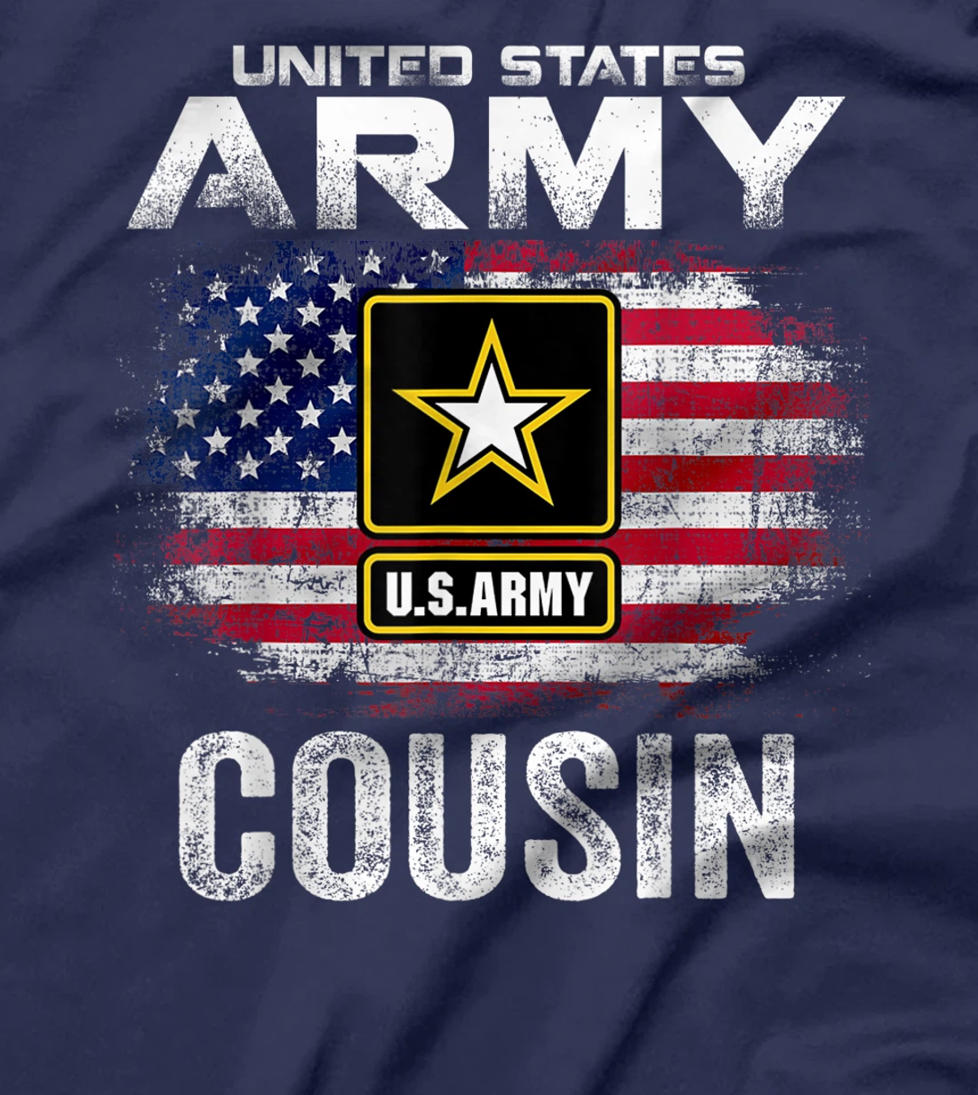 United States Army Cousin With American Flag Veteran Gift T-Shirt