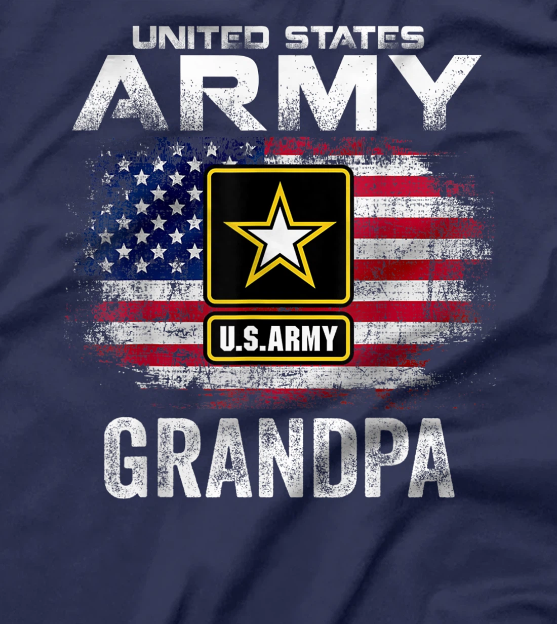 United States Army Grandpa With American Flag Veteran Gift T-Shirt